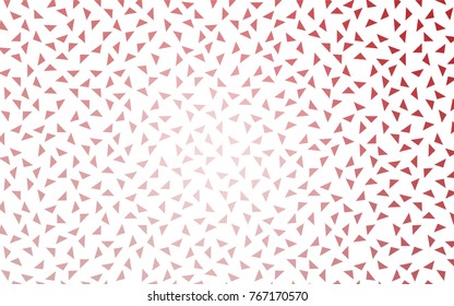 Light Pink vector abstract colorful background, which consist of triangles. Pattern with colored triangles on white background.