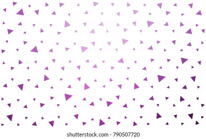 Light Pink vector abstract colorful background, which consist of triangles. Pattern with colored triangles on white background.