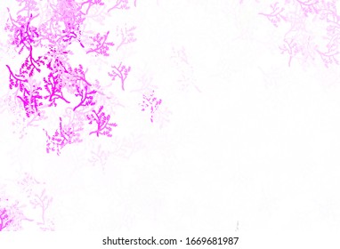 Light Pink vector abstract design with sakura. Creative illustration in blurred style with leaves, branches. Elegant pattern for your brand book.