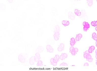 Light Pink vector abstract design with flowers. Colorful illustration in doodle style with flowers. A new texture for your wallpaper design.