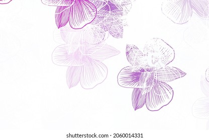 Light Pink vector abstract design with flowers. Doodle illustration of flowers in Origami style. New template for your brand book.