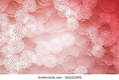 Light Pink vector abstract doodle pattern. Flowers on blurred abstract background with gradient. The pattern can be used for coloring books and pages for kids.