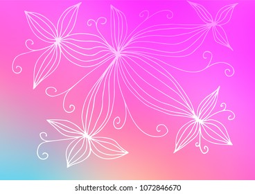 Light Pink vector abstract doodle template. A vague abstract illustration with doodles in Indian style. The pattern can be used for coloring books and pages for kids.