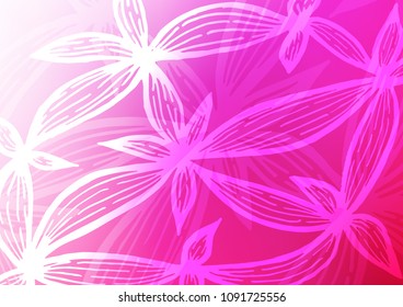 Light Pink vector abstract doodle background. An elegant bright illustration with lines in Natural style. A new texture for your design.