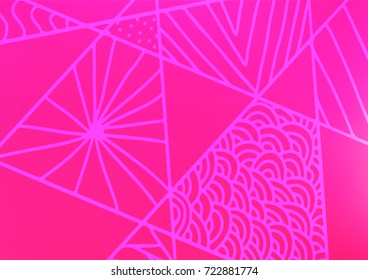 Light Pink vector abstract doodle template. Colorful illustration in abstract style with doodles and Zen tangles. Brand-new design for your business.