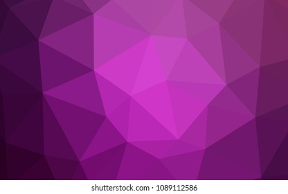 Light Pink vector abstract mosaic background. Geometric illustration in Origami style with gradient.  Best triangular design for your business.