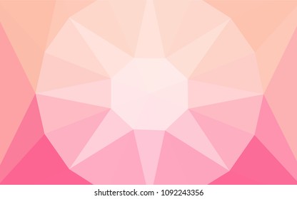 Light Pink vector abstract mosaic backdrop with a diamond. Modern abstract illustration with triangles. Completely new template for your banner.