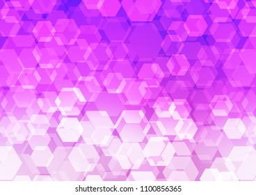 Light Pink, vector abstract mosaic background. Shining illustration, which consist of hexagons. Brand new design for your business.