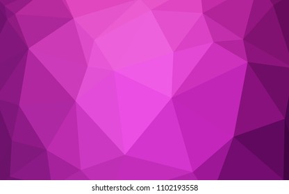 Light Pink vector abstract mosaic pattern. Shining colorful illustration with triangles. Best triangular design for your business.