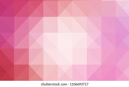 Light Pink vector abstract mosaic pattern. Shining colorful illustration with triangles. A new texture for your web site.