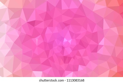 Light Pink vector abstract mosaic background. Colorful abstract illustration with triangles. Polygonal design for your web site.