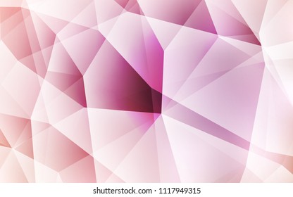 Light Pink vector abstract mosaic background. Geometric illustration in Origami style with gradient.  Brand new style for your business design.