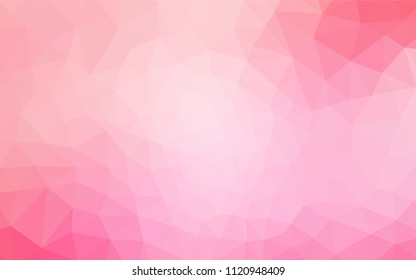 Light Pink vector abstract mosaic background. Glitter abstract illustration with an elegant triangles. Triangular pattern for your design.
