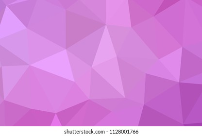 Light Pink vector abstract mosaic background. Shining colorful illustration with triangles. Template for cell phone's backgrounds.