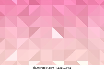 Light Pink vector abstract mosaic backdrop. Shining colorful illustration with triangles. A completely new design for your leaflet.