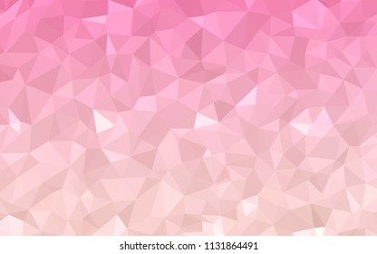 Light Pink vector abstract mosaic background. Elegant bright polygonal illustration with gradient. Pattern for a brand book's backdrop.