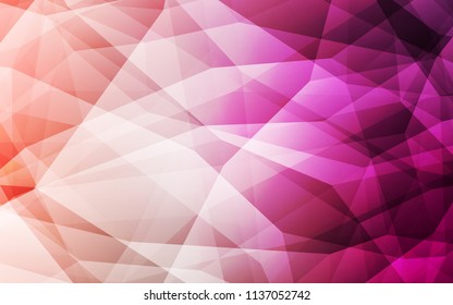 Light Pink vector abstract mosaic backdrop. Creative illustration in halftone style with triangles. Best triangular design for your business.