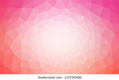 Light Pink vector abstract mosaic background. Triangular geometric sample with gradient.  Best triangular design for your business.