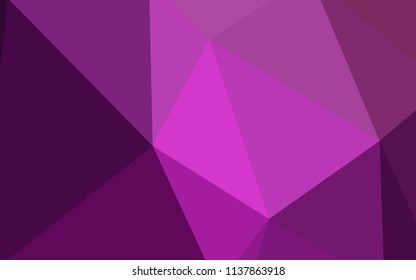 Light Pink vector abstract mosaic pattern. Triangular geometric sample with gradient.  Brand new style for your business design.