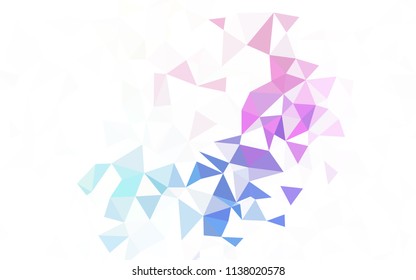 Light Pink vector abstract mosaic pattern. Shining polygonal illustration, which consist of triangles. Textured pattern for your backgrounds.