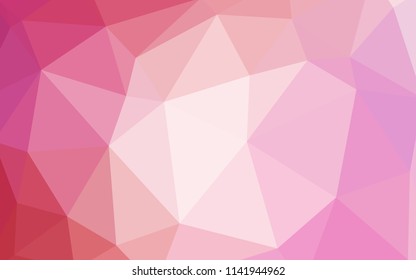Light Pink vector abstract mosaic backdrop. Colorful abstract illustration with triangles. Triangular pattern for your design.
