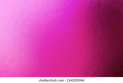 Light Pink vector abstract mosaic pattern. Triangular geometric sample with gradient.  Brand new design for your business.