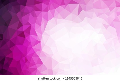 Light Pink vector abstract mosaic pattern. Triangular geometric sample with gradient.  Completely new template for your banner.