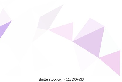Light Pink vector abstract mosaic pattern. Shining colorful illustration with triangles. Best triangular design for your business.