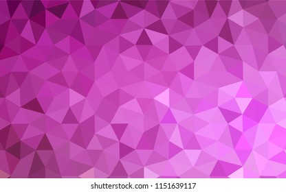 Light Pink vector abstract mosaic backdrop. Triangular geometric sample with gradient.  Textured pattern for your backgrounds.