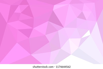 Light Pink vector abstract mosaic background with a heart in a centre. Colorful illustration in a polygonal style. Brand new style for your business design.