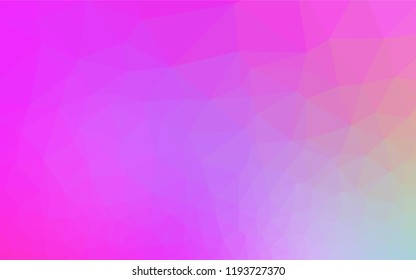 Light Pink vector abstract mosaic backdrop. Triangular geometric sample with gradient.  The polygonal design can be used for your web site.