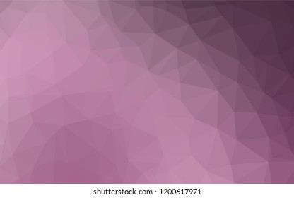 Light Pink vector abstract mosaic background. Triangular geometric sample with gradient.  A new texture for your design.