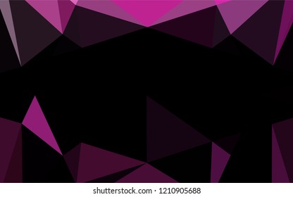 Light Pink vector abstract mosaic pattern. Triangular geometric sample with gradient.  Triangular pattern for your business design.