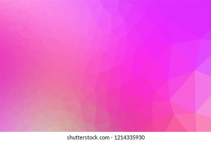 Light Pink vector abstract mosaic background. A sample with polygonal shapes. The best triangular design for your business.
