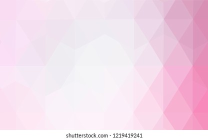 Light Pink vector abstract mosaic pattern. Glitter abstract illustration with an elegant triangles. Pattern for a brand book's backdrop.