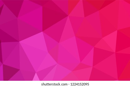 Light Pink vector abstract mosaic background. Geometric illustration in Origami style with gradient.  Best triangular design for your business.