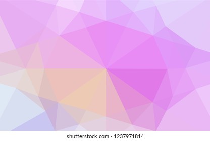 Light Pink vector abstract mosaic background. Shining illustration, which consist of triangles. The best triangular design for your business.
