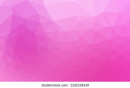 Light Pink vector abstract mosaic pattern. Brand new colored illustration in blurry style with gradient. Triangular pattern for your business design.