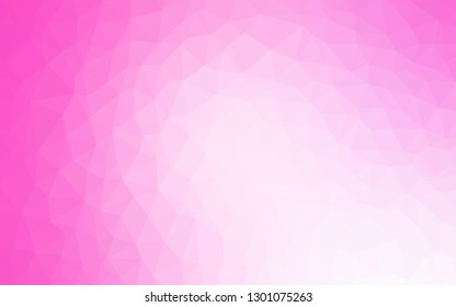 Light Pink vector abstract mosaic backdrop. Shining polygonal illustration, which consist of triangles. Textured pattern for your backgrounds.