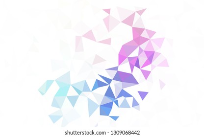 Light Pink vector abstract mosaic pattern. Colorful abstract illustration with triangles. New template for your brand book.