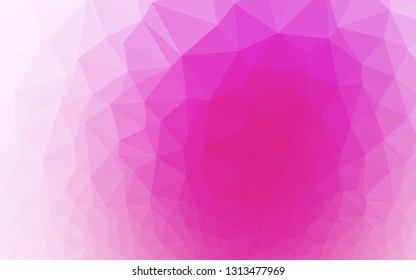 Light Pink vector abstract mosaic pattern. Colorful illustration in Origami style with gradient.  Completely new template for your business design.