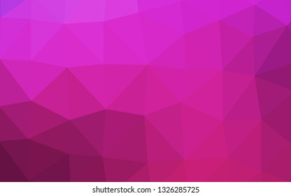 Light Pink vector abstract mosaic backdrop. Triangular geometric sample with gradient.  Brand new style for your business design.