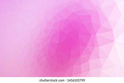 Light Pink vector abstract mosaic backdrop. Triangular geometric sample with gradient.  Triangular pattern for your business design.