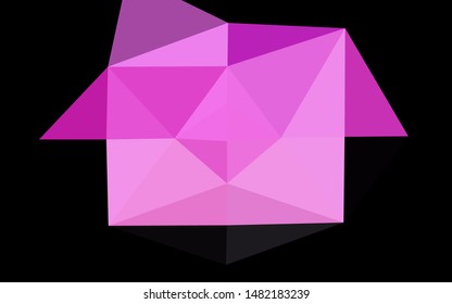Light Pink vector abstract mosaic pattern. Geometric illustration in Origami style with gradient. Template for a cell phone background.