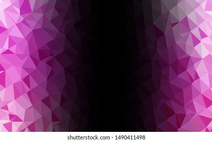 Light Pink vector abstract mosaic background. Colorful illustration in Origami style with gradient.  The best triangular design for your business.