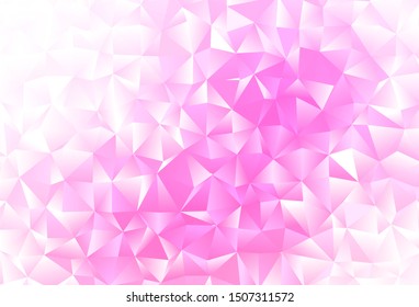 Light Pink vector abstract mosaic pattern. Geometric illustration in Origami style with gradient. Textured pattern for background.