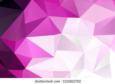 Light Pink vector abstract mosaic background. Creative illustration in halftone style with triangles. New template for your brand book.
