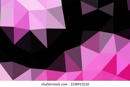 Light Pink vector abstract mosaic backdrop. Colorful illustration in abstract style with gradient. Triangular pattern for your business design.