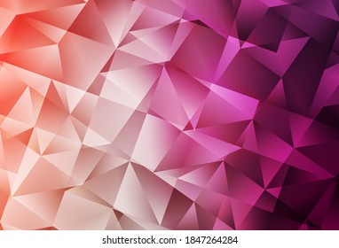 Fondo de mosaico abstracto del vector rosa claro. Ilustración colorida y brillante con triángulos. Un diseño completamente nuevo para su prospecto.