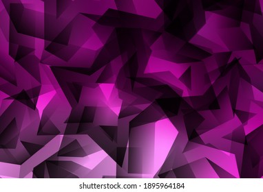 Light Pink vector abstract mosaic backdrop. Glitter abstract illustration with an elegant triangles. Triangular pattern for your design.